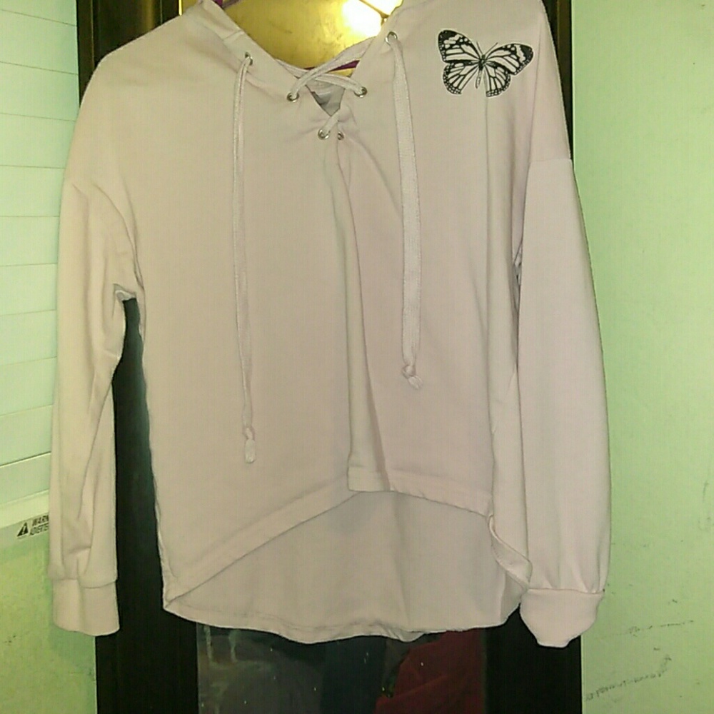 Pink butterfly long sleeve shirt